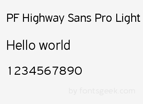 Пример шрифта PF Highway Sans Pro #1